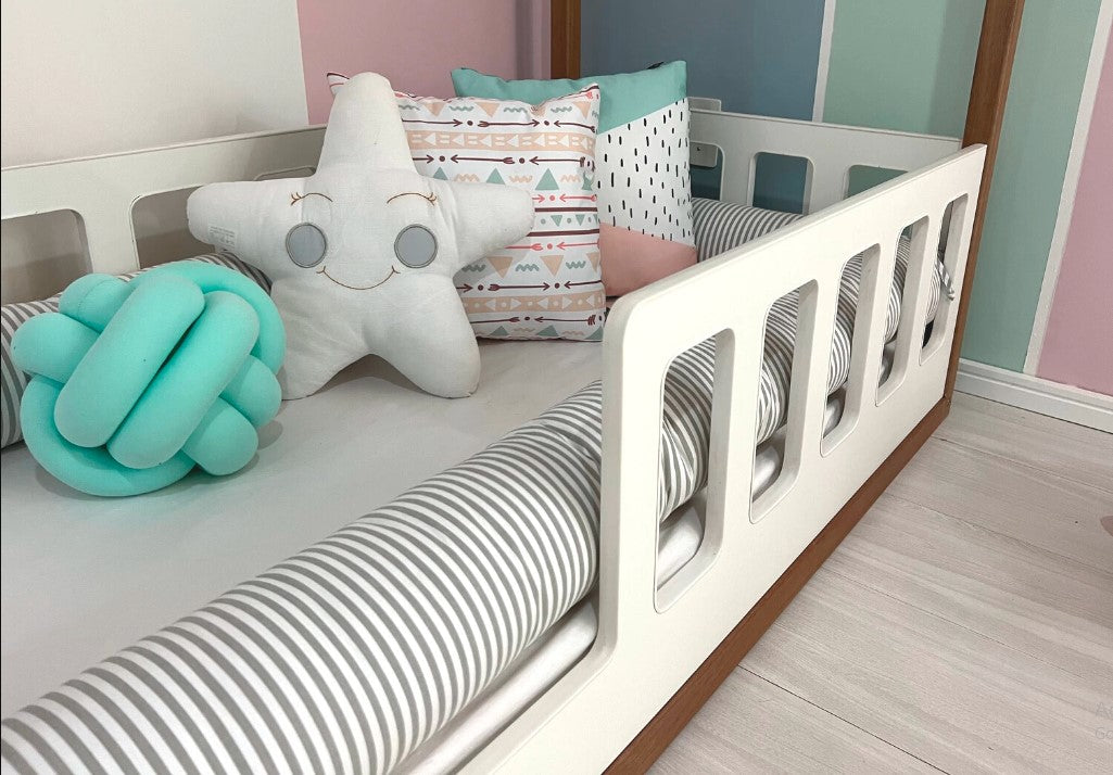 Montessori house bed Kids Bed Floor Bed Frame Montessori Floor Bed Montessori Toddler Bed with Rails Toddler Bed Frame