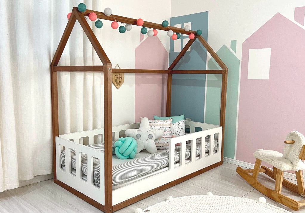 Montessori house bed Kids Bed Floor Bed Frame Montessori Floor Bed Montessori Toddler Bed with Rails Toddler Bed Frame