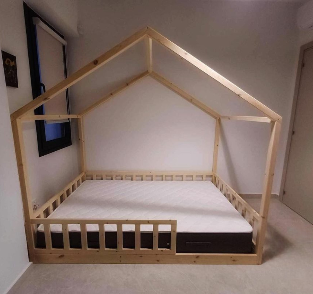 Montessori house bed Kids Bed Floor Bed Frame Montessori Floor Bed Montessori Toddler Bed with Rails Toddler Bed Frame