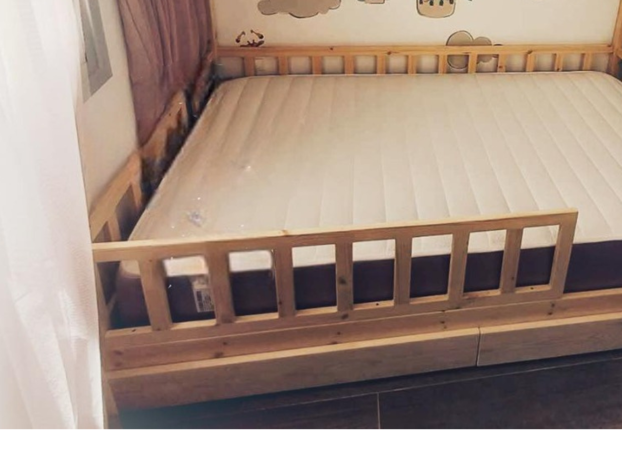 Montessori house bed Kids Bed Floor Bed Frame Montessori Floor Bed Montessori Toddler Bed with Rails Toddler Bed Frame