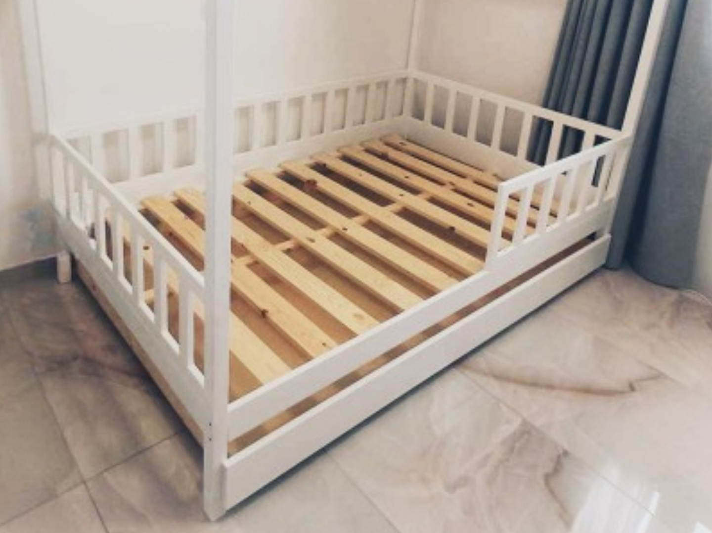 Montessori house bed Kids Bed Floor Bed Frame Montessori Floor Bed Montessori Toddler Bed with Rails Toddler Bed Frame