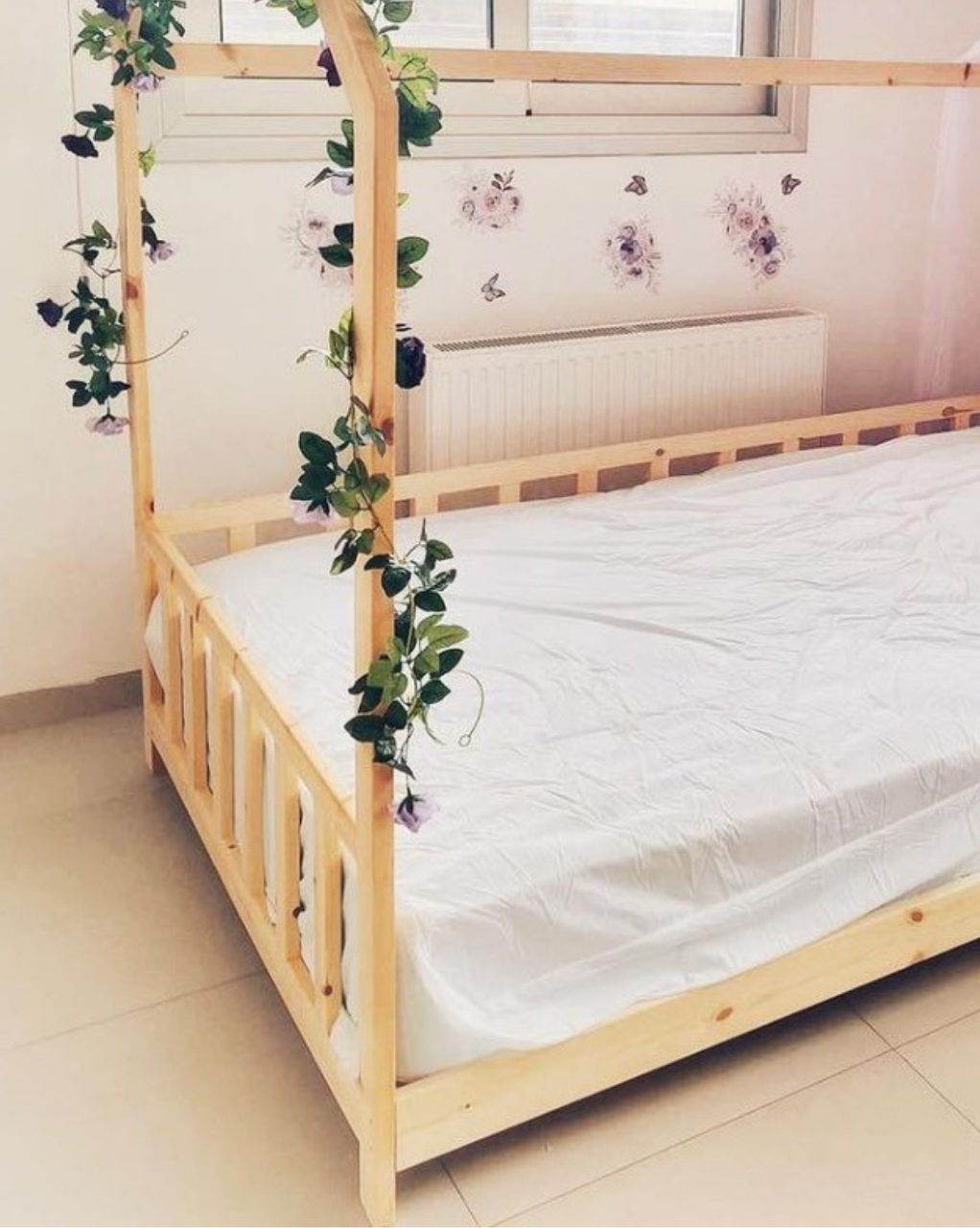 Montessori house bed Kids Bed Floor Bed Frame Montessori Floor Bed Montessori Toddler Bed with Rails Toddler Bed Frame