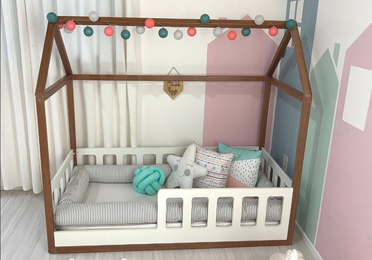 Montessori house bed Kids Bed Floor Bed Frame Montessori Floor Bed Montessori Toddler Bed with Rails Toddler Bed Frame