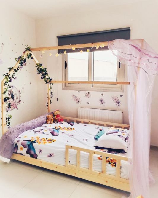 Montessori house bed Kids Bed Floor Bed Frame Montessori Floor Bed Montessori Toddler Bed with Rails Toddler Bed Frame