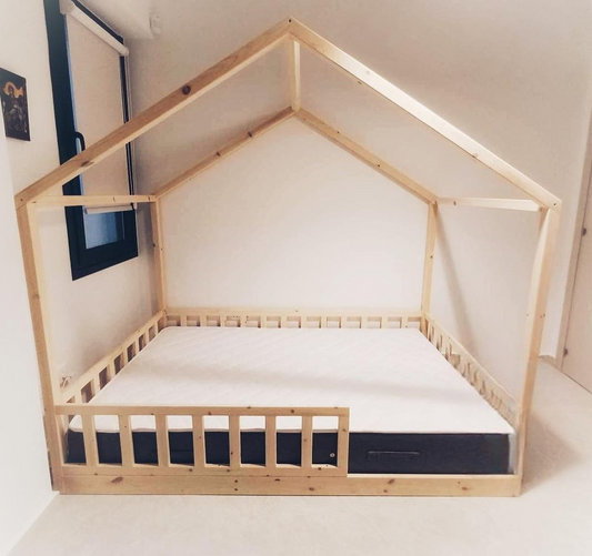 Montessori house bed Kids Bed Floor Bed Frame Montessori Floor Bed Montessori Toddler Bed with Rails Toddler Bed Frame