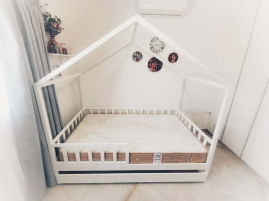 Montessori house bed Kids Bed Floor Bed Frame Montessori Floor Bed Montessori Toddler Bed with Rails Toddler Bed Frame