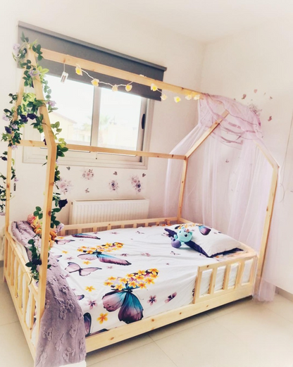 Montessori house bed Kids Bed Floor Bed Frame Montessori Floor Bed Montessori Toddler Bed with Rails Toddler Bed Frame