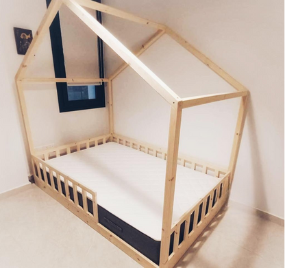 Montessori house bed Kids Bed Floor Bed Frame Montessori Floor Bed Montessori Toddler Bed with Rails Toddler Bed Frame