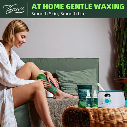 VENNCO Waxing Kit for Women Men Kit for Sensitive Skin Coarse Hair Removal